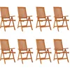 Image de Vidaxl Chaises De Jardin Pliables 8 Pcs Bois D'eucalyptus Massif