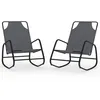 Image de Vidaxl Chaises Longues Ã Bascule 2 Pcs Gris Acier Et TextilÃ¨ne
