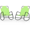 Image de Vidaxl Chaises Longues Ã Bascule 2 Pcs Vert Acier Et TextilÃ¨ne