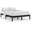 Image de vidaXL Cadre de lit Noir Bois massif 135x190 cm Double