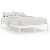 Image de vidaXL Cadre de lit Blanc Bois de pin massif 140x190 cm