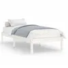 Image de vidaXL Cadre de lit Blanc Bois de pin massif 90x200 cm