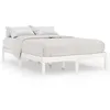Image de Cadre de Lit lot 1 Bois Massif Pin Blanc 140x200 cm Simple Robuste
