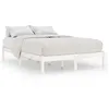 Image de vidaXL Cadre de lit Blanc Bois de pin massif 200x200 cm