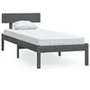 Image de vidaXL Cadre de lit Gris Bois de pin massif 90x190 cm UK simple