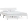 Image de vidaXL Cadre de lit Blanc Bois de pin massif 140x200 cm