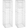 Image de Vidaxl Poteaux Ã Panier De Gabion 2 Pcs 40x40x140 Cm Fer