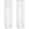 Image de Vidaxl Poteaux Ã Panier De Gabion 2 Pcs 40x40x180 Cm Fer
