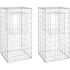 Image de Vidaxl Poteaux Ã Panier De Gabion 2 Pcs 50x50x100 Cm Fer
