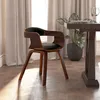 Image de vidaXL Chaise Ã  manger Noir Bois courbÃ© et similicuir