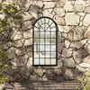 Image de vidaXL Miroir de jardin Noir 90x45 cm Fer pour utilisation extÃ©rieure