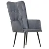 Image de vidaXL Chaise Ã  oreilles Gris Cuir vÃ©ritable