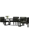 Image de Tables à manger de jardin VidaXL  Table à dîner d'extérieur  Aluminium Gris 120x60x66 cm P31600138