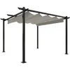 Image de Vidaxl Tonnelle De Jardin Avec Toit RÃ©tractable 3x3 M CrÃ¨me