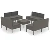 Image de Vidaxl Salon De Jardin 9 Pcs Avec Coussins RÃ©sine TressÃ©e Gris