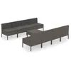 Image de Vidaxl Salon De Jardin 9 Pcs Avec Coussins RÃ©sine TressÃ©e Gris