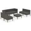 Image de Vidaxl Salon De Jardin 8 Pcs Avec Coussins RÃ©sine TressÃ©e Gris