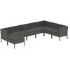 Image de Vidaxl Salon De Jardin 8 Pcs Avec Coussins RÃ©sine TressÃ©e Gris