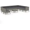 Image de Vidaxl Salon De Jardin 11 Pcs Avec Coussins RÃ©sine TressÃ©e Gris