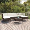 Image de Vidaxl Salon De Jardin 7 Pcs Avec Coussins RÃ©sine TressÃ©e Marron