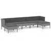 Image de Vidaxl Salon De Jardin 7 Pcs Avec Coussins RÃ©sine TressÃ©e Gris