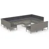Image de Vidaxl Salon De Jardin 14 Pcs Avec Coussins RÃ©sine TressÃ©e Gris