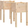 Image de Vidaxl JardiniÃ¨res D'extÃ©rieur 2 Pcs 40x40x70 Cm Bois De Pin Massif