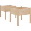 Image de Vidaxl JardiniÃ¨res D'extÃ©rieur 2 Pcs 70x70x70 Cm Bois De Pin Massif