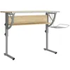 Image de vidaXL Bureau d'artisanat chÃªne sonoma et gris 110x53x(58-87) cm