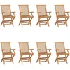 Image de Vidaxl Chaises Pliables De Jardin 8 Pcs Bois De Teck Solide