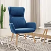 Image de vidaXL Chaise de relaxation Bleu Velours