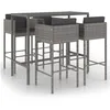 Image de Vidaxl Ensemble De Bar De Jardin 5 Pcs Et Coussins RÃ©sine TressÃ©e Gris
