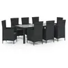 Image de Vidaxl Salon D'extÃ©rieur 9 Pcs Avec Coussins RÃ©sine TressÃ©e Noir