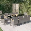 Image de Vidaxl Salon D'extÃ©rieur 11 Pcs Et Coussins RÃ©sine TressÃ©e Noir Gris