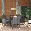 Image de Vidaxl Mobilier Ã DÃ®ner De Jardin Et Coussins 5pcs RÃ©sine TressÃ©e Gris