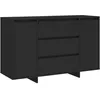 Image de vidaXL Buffet avec 3 tiroirs Noir 120x41x75 cm AgglomÃ©rÃ©