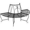 Image de Vidaxl Banc Demi-Circulaire Tour D'arbre Ã159 Cm Noir Acier