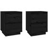 Image de vidaXL Tables de chevet 2 pcs Noir 40x35x50 cm Bois de pin solide
