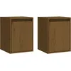 Image de vidaXL Armoires murales 2 pcs Marron miel 30x30x40 cm Pin massif