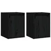 Image de vidaXL Armoires murales 2 pcs Noir 30x30x40 cm Bois de pin massif