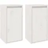 Image de vidaXL Armoires murales 2 pcs Blanc 30x30x60 cm Bois de pin massif