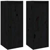 Image de vidaXL Armoires murales 2 pcs Noir 30x30x80 cm Bois de pin massif