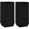 Image de vidaXL Buffets 2 pcs Noir 31,5x34x75 cm Bois massif de pin