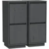 Image de vidaXL Buffets 2 pcs Gris 31,5x34x75 cm Bois massif de pin