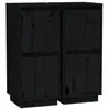 Image de vidaXL Buffets 2 pcs Noir 31,5x34x75 cm Bois massif de pin
