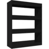 Image de vidaXL BibliothÃ¨que/Cloison Noir 80x30x103 cm Bois d'ingÃ©nierie