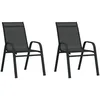 Image de Vidaxl Chaises Empilables De Jardin 2 Pcs Noir Tissu TextilÃ¨ne