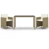Image de Vidaxl Meubles Ã DÃ®ner De Jardin Et Coussins 3 Pcs Poly Rotin Beige