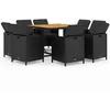Image de Vidaxl Mobilier Ã DÃ®ner De Jardin Et Coussins 9pcs RÃ©sine TressÃ©e Noir