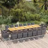 Image de vidaXL Ensemble Ã  manger de jardin coussins 19 pcs Gris RÃ©sine tressÃ©e